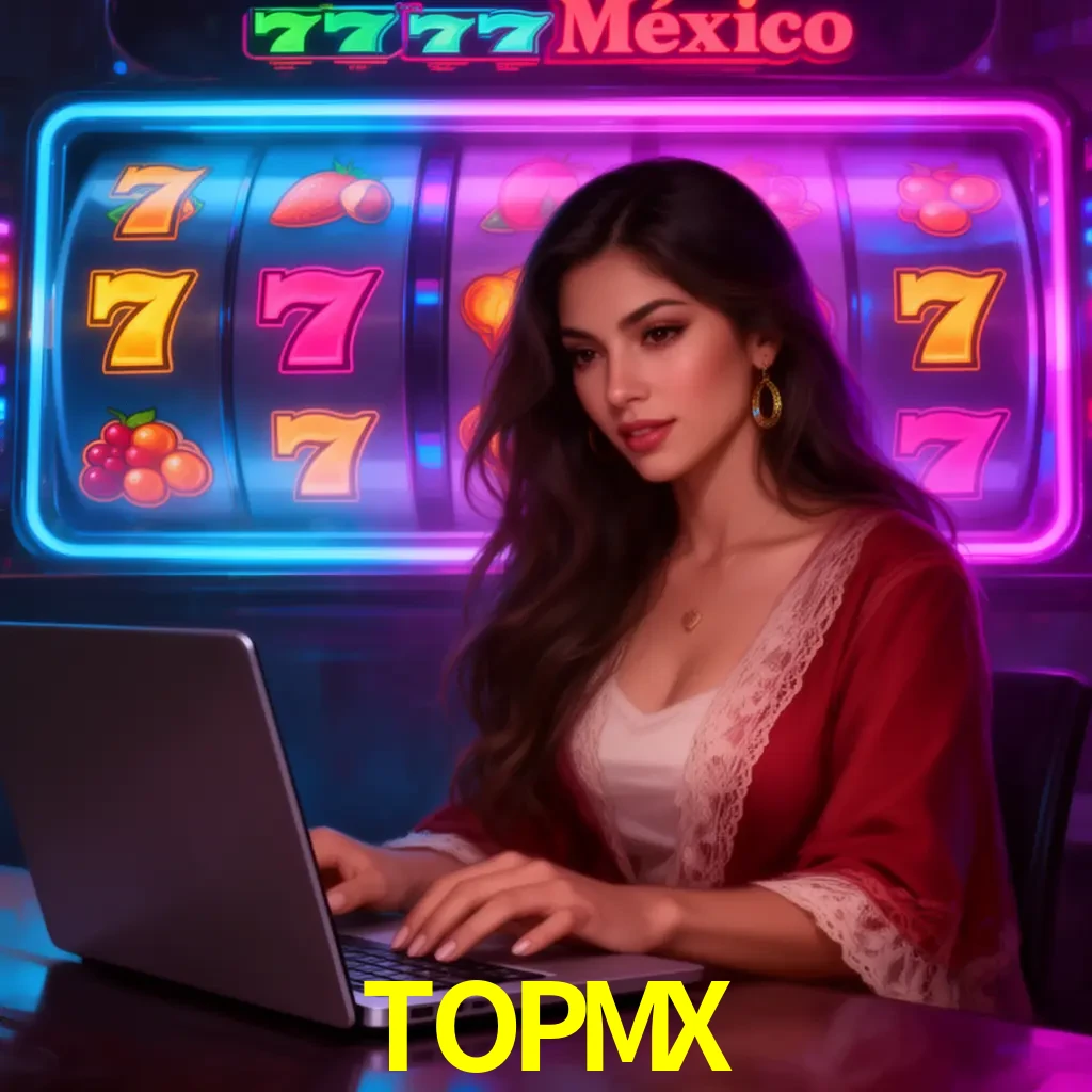 TOPMX Slots - tragamonedas, RTP y control Tragamonedas TOPMX con símbolos, saldo móvil y reglas de apuesta visibles